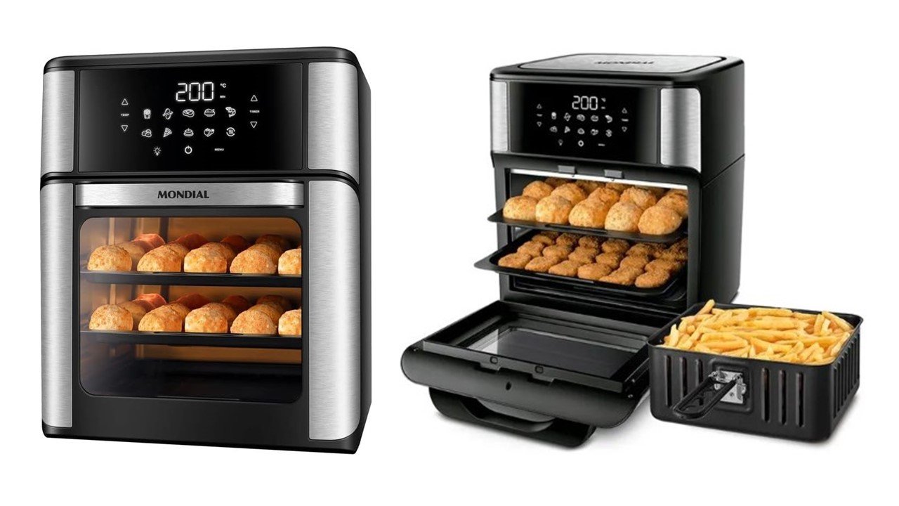 Air Fryer Forno Oven 12L, Mondial, AFON-12L-BI e AFO-12L-BI