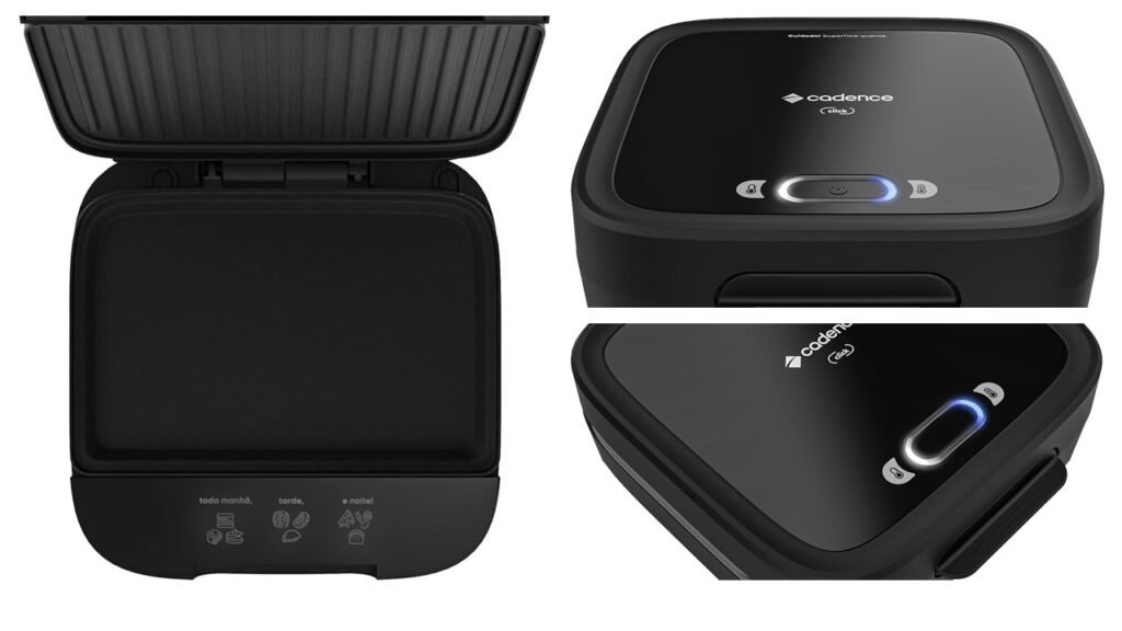 A Cadence Click é uma sanduicheira elétrica compacta, ideal para quem busca agilidade no preparo de lanches rápidos e saborosos