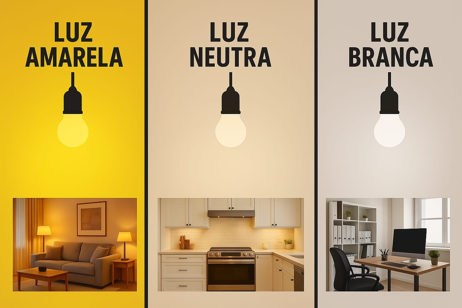 Lâmpadas de LED: Amarela, Neutra ou Branca? Entenda as Diferenças e Escolha a Ideal para Cada Ambiente